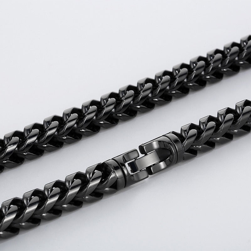 Kemstone Titanium Steel Textured Sphere Chain Necklace – Urban Edge Vacuum Plated Men's Jewelry KN236908