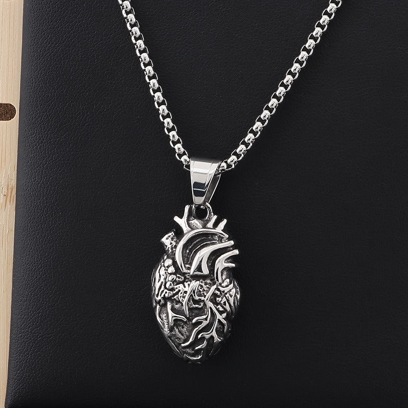 Kemstone Anatomical Heart Pendant – 18K Vacuum Plated Stainless Steel Gothic Power Symbol KP130473