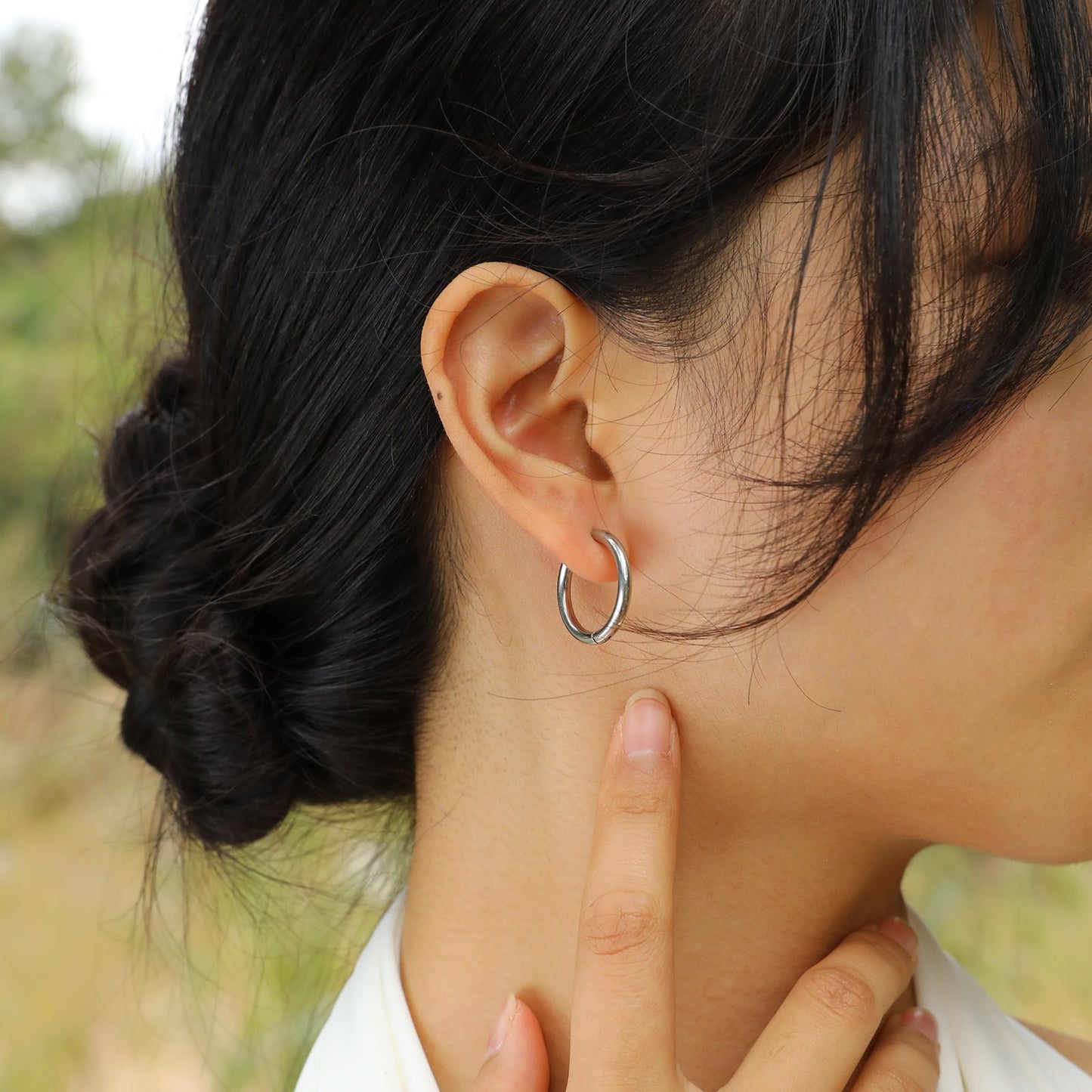 Titanium Steel Earrings – Minimalist Geometric Design with Custom Engraving EH-166