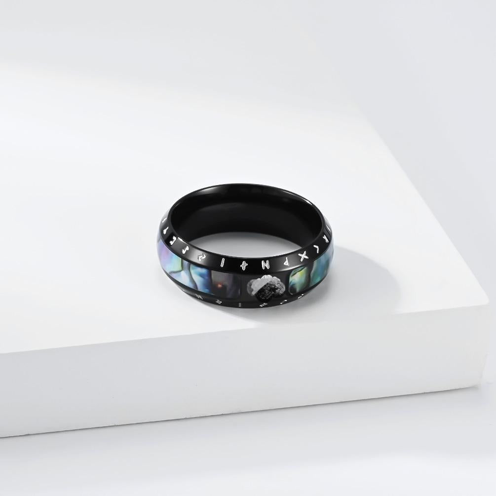 Kemstone Viking Rune Ring for Men Stainless Steel Tree of Life Engraved Band K-R1211