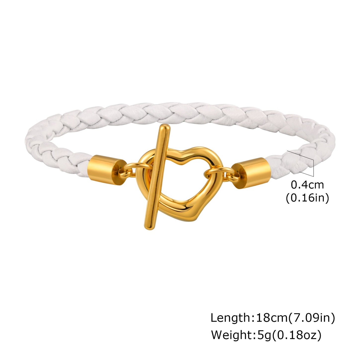 Pulsera Kemstone de acero inoxidable con cierre floral OT y correas de piel blanca flexible - Joyería minimalista moderna para mujer BL-779