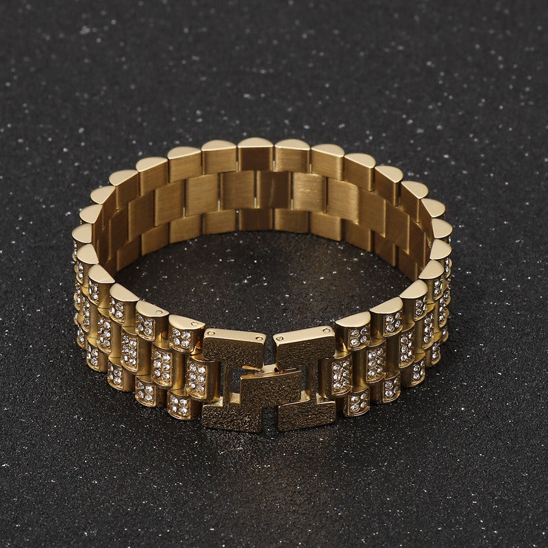 Kemstone Urban Edge Titanium Steel Tank Chain - Hip Hop Bold Statement Mens Jewelry KB144759