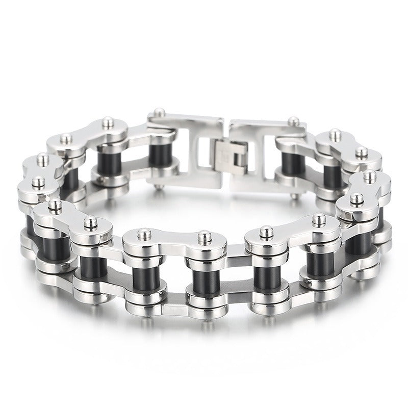 Kemstone Biker Chain Bracelet for Men – 18mm Stainless Steel Motorcycle Link Jewelry | KB18912-D