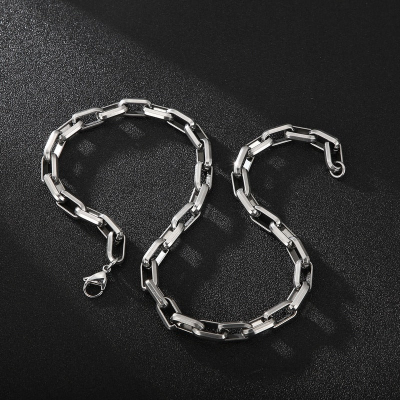 Kemstone Bold Square-Link Titanium Bracelet & Necklace – Raw Urban Edge KB153345-Z