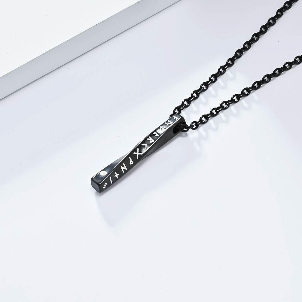 Kemston Viking Rune Necklace for Men Stainless Steel Nordic Möbius Twist Pendant K-PT567
