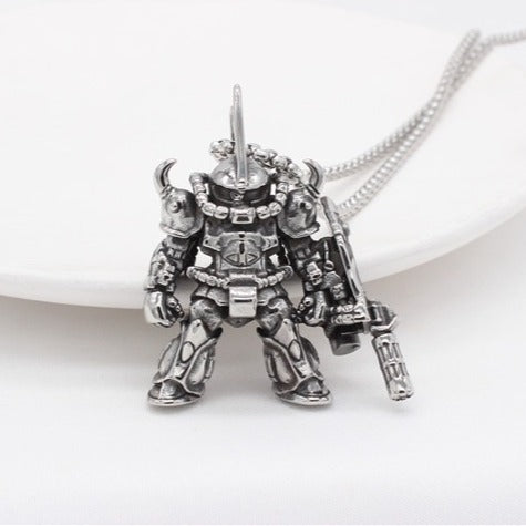 Kemstone Robot Pendant Necklace Stainless Steel Armored Mech Figure Mini for Men P1347