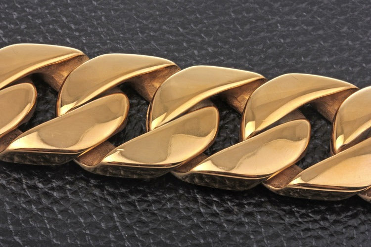 Kemstone Men’s 26mm Heavy Cuban Link Bracelet – Stainless Steel 18K Gold Plated | Hip-Hop Streetwear Jewelry KB27589-D