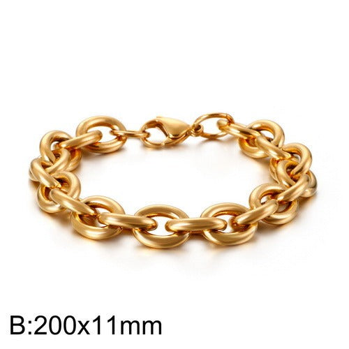 Pulsera Kemstone calada en forma de O - Joyería geométrica de acero inoxidable KB113951-Z