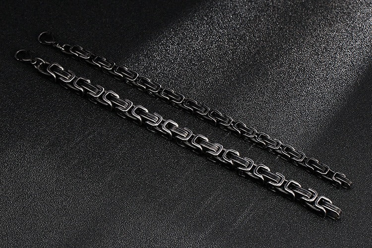 Kemstone Viking Emperor Chain Bracelet – Vintage Stainless Steel Armor-Link Design for Men KB130684-Z