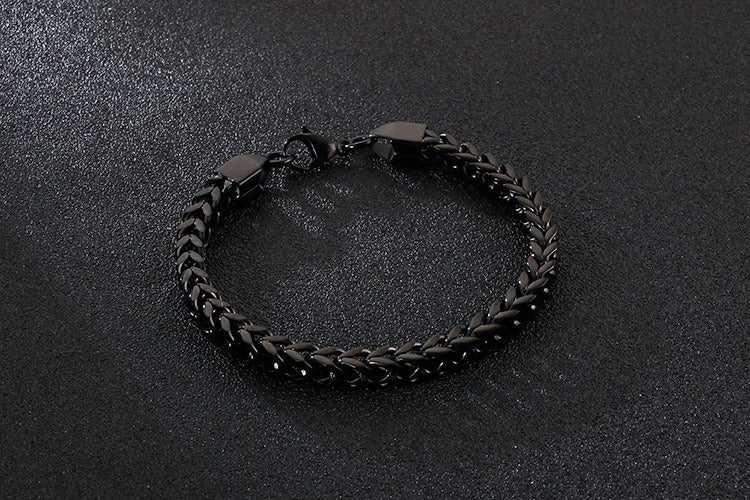 Kemstone Men’s Curb Chain Bracelet – Reversible Stainless Steel Streetwear in Gold, Silver, Black | KB129855-Z