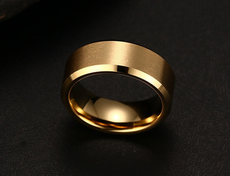Kemstone Tungsten Ring for Men – 8mm Brushed Band with Viking Power Symbol, Scratch-Resistant TCR-011