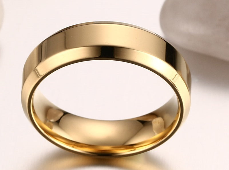 Kemstone Minimalist Power Band – 6mm Stainless Steel Black Ring | Gothic Street Style R-143