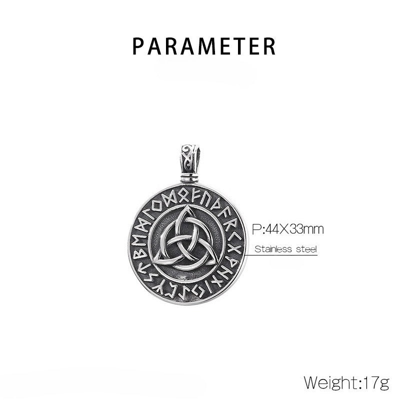 Kemstone Viking Compass Necklace – Titanium Steel Evil Eye Amulet KP116383-MZOZ