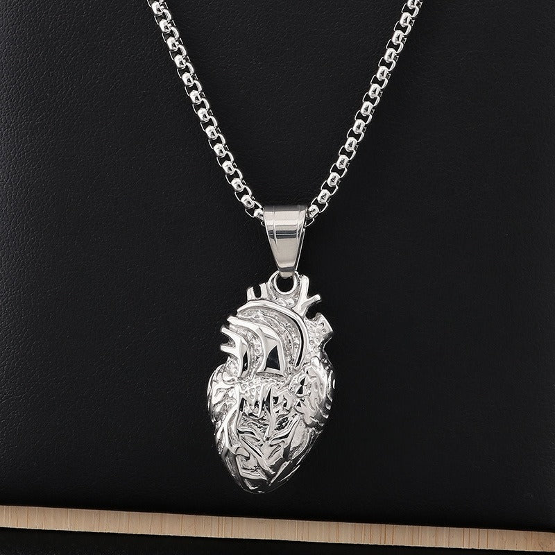 Kemstone Anatomical Heart Pendant – 18K Vacuum Plated Stainless Steel Gothic Power Symbol KP130473