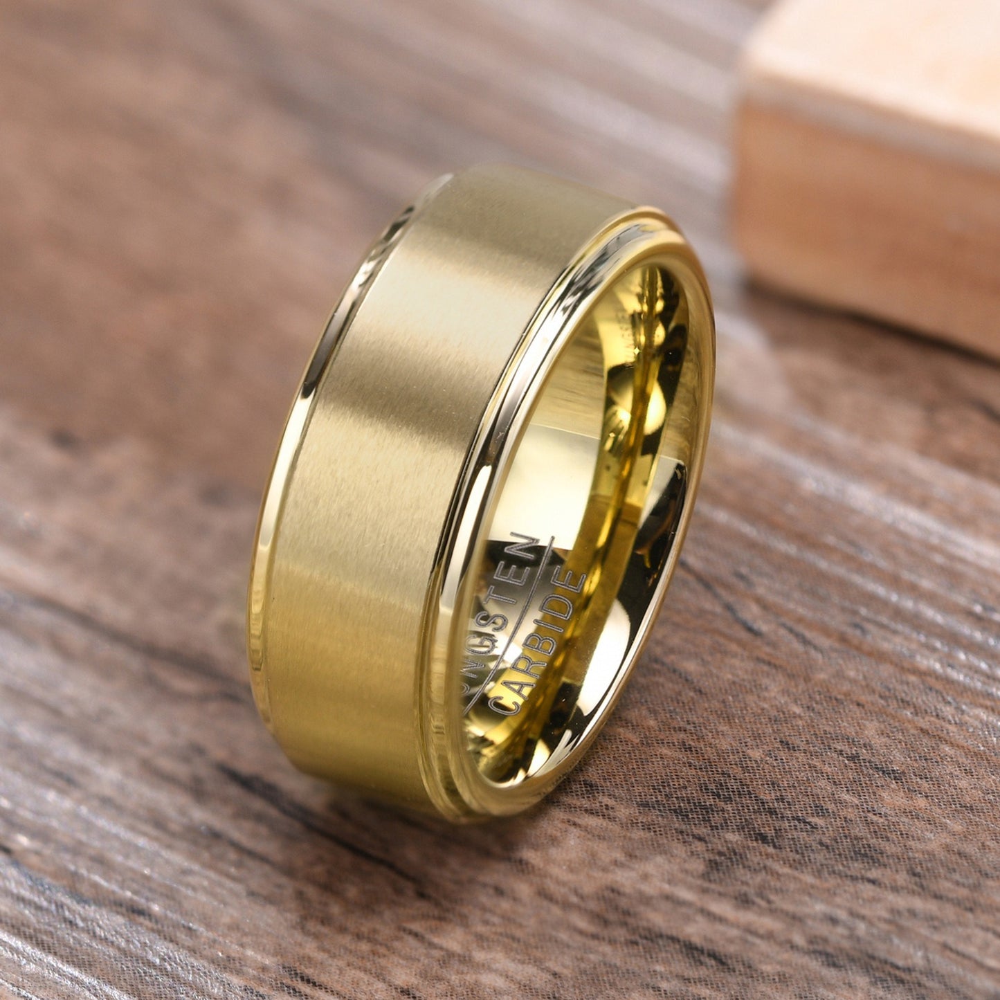 Anello in acciaio al tungsteno Kemstone da uomo - Moderno anello minimalista unisex nero opaco/blu acciaio/grigio satinato | Gioiello resistente e antigraffio TCR-015