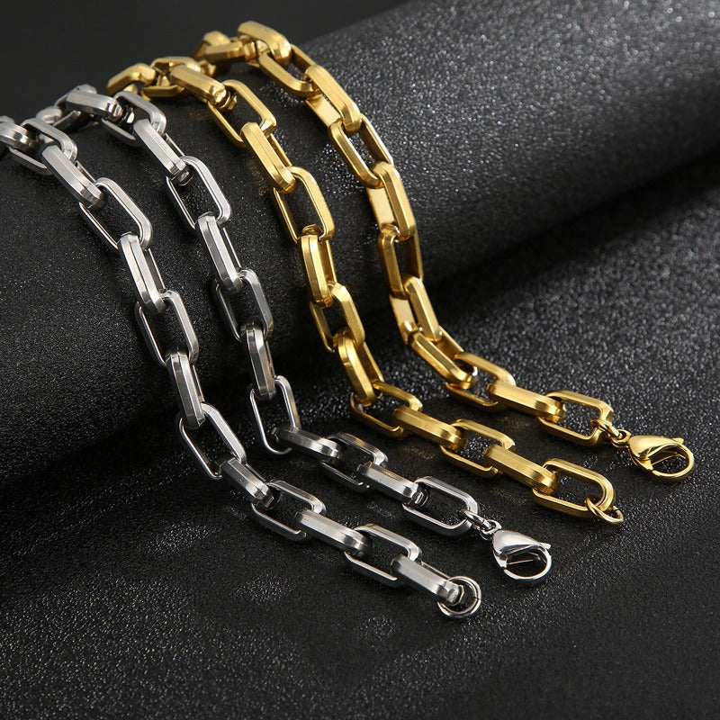 Kemstone Bold Square-Link Titanium Bracelet & Necklace – Raw Urban Edge KB153345-Z