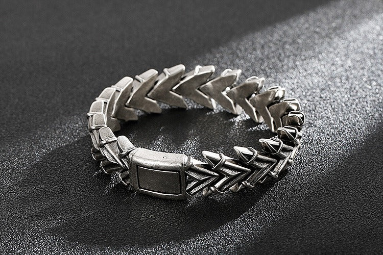 Bracciale punk in acciaio al titanio Kemstone con teschio per uomo KB118447