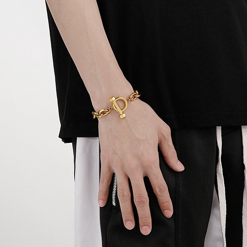 Bracciale da uomo Kemstone con bilanciere in acciaio al titanio – Forza nello stile KB94657-BD