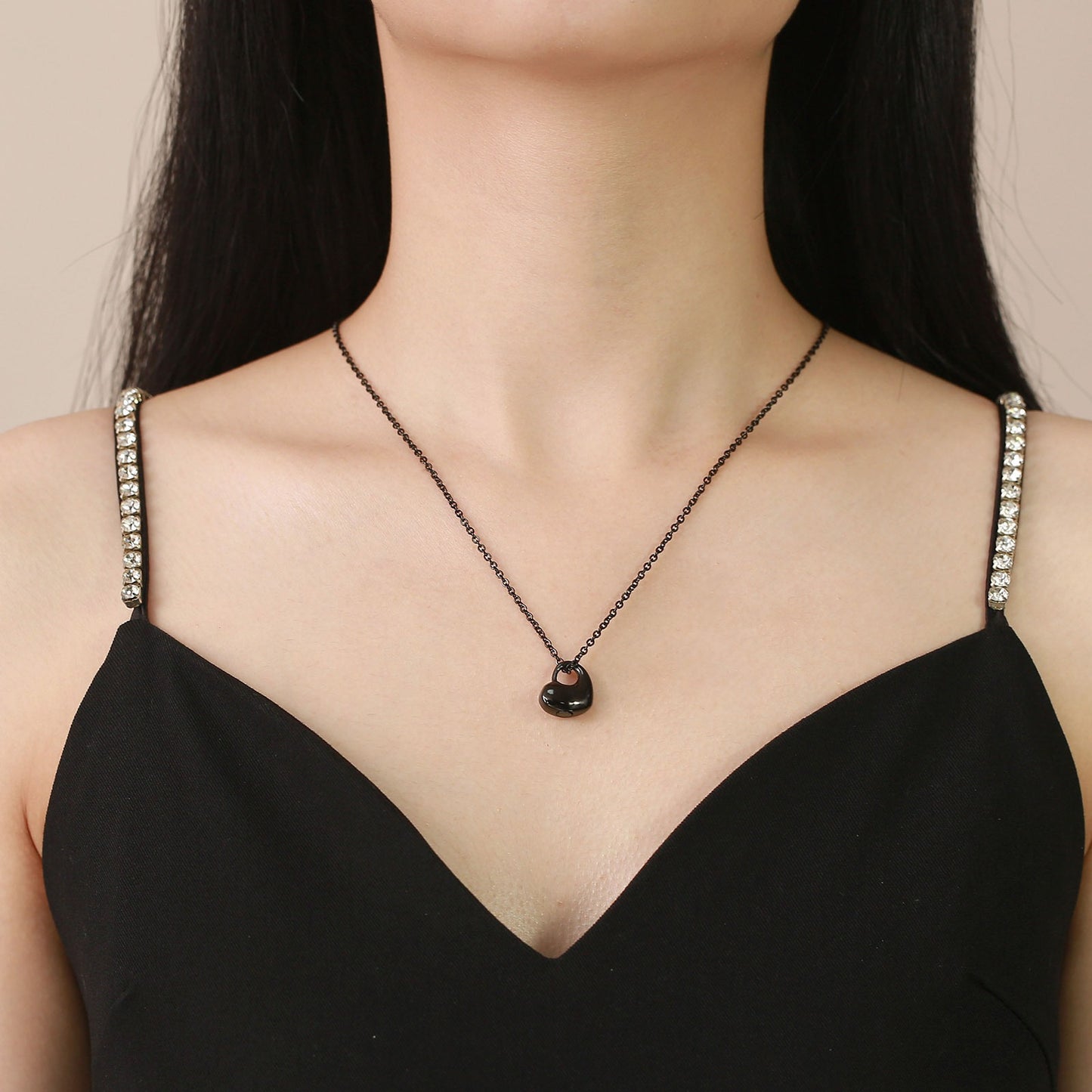 Stainless Steel Heart Urn Necklace for Women – Memorial Ashes Pendant Keepsake in Black / Gold / Silver – Gothic Vintage Cremation Jewelry PN-1627