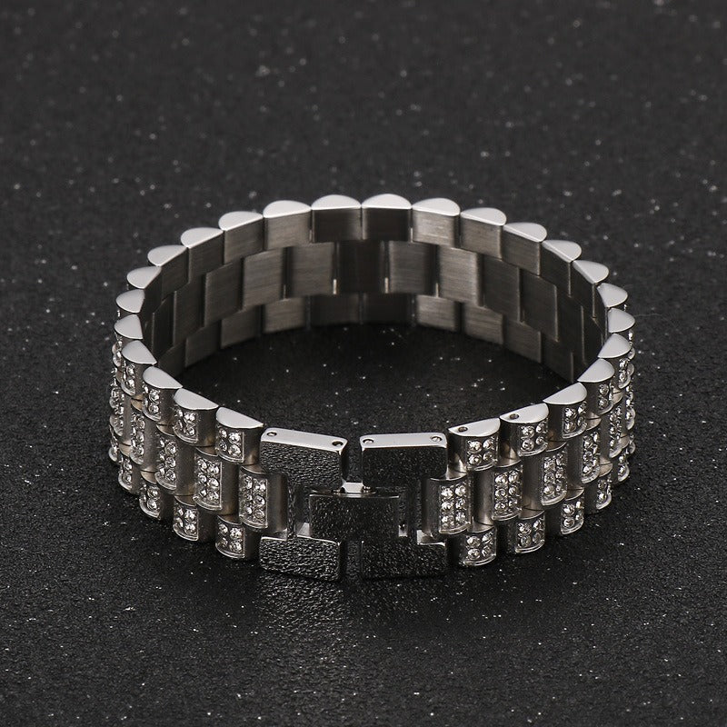Kemstone Urban Edge Titanium Steel Tank Chain - Hip Hop Bold Statement Mens Jewelry KB144759