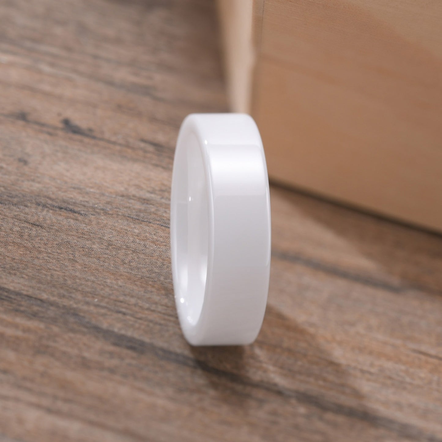 Kemstone Ceramic Ring – Matte Black & White Slim Hip-Hop Finger Accessory for Men R593