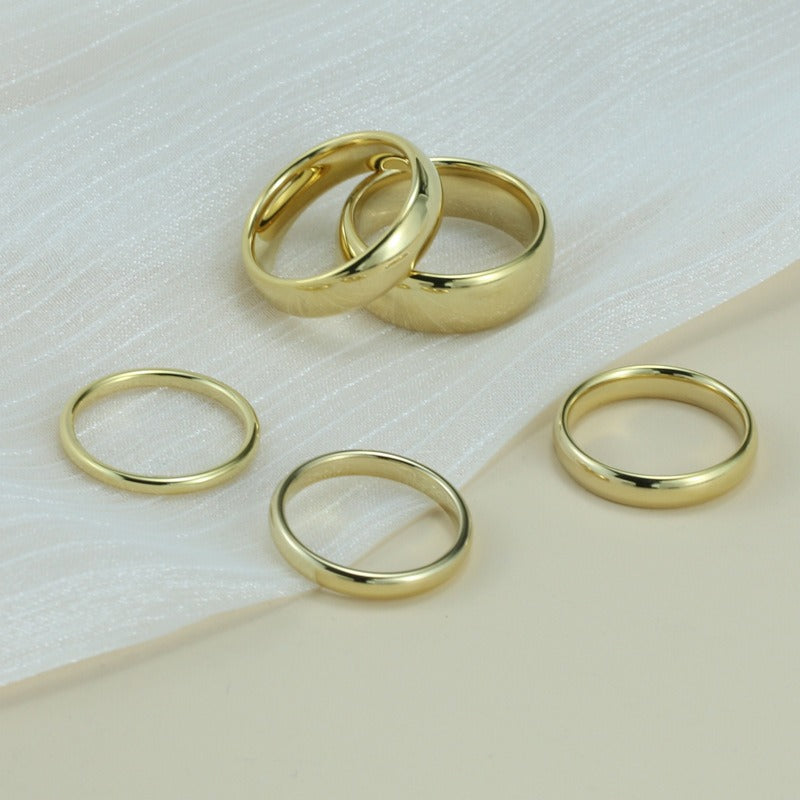 Anillo minimalista de pareja de acero de tungsteno Kemstone | Acabado liso, elegancia para el día a día TCR042