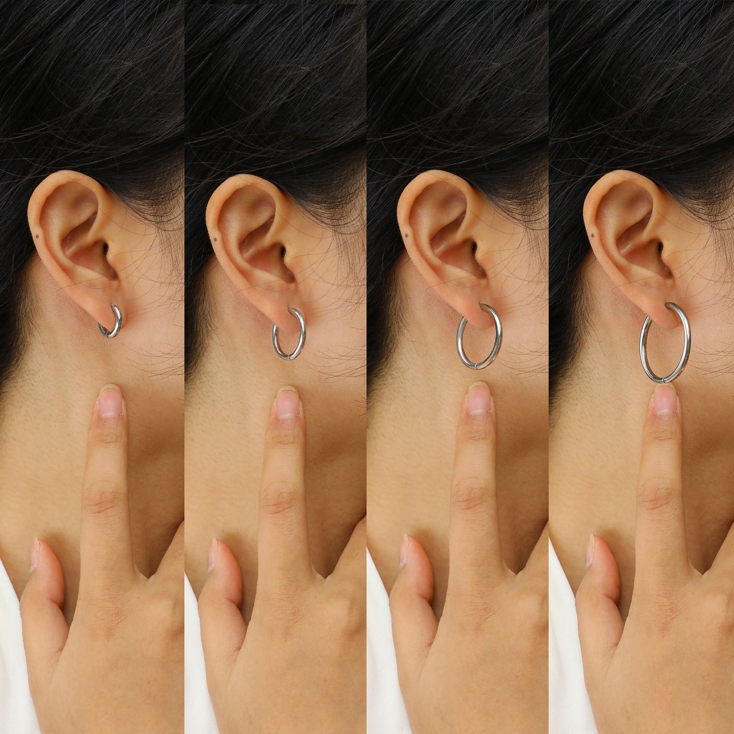 Titanium Steel Earrings – Minimalist Geometric Design with Custom Engraving EH-166
