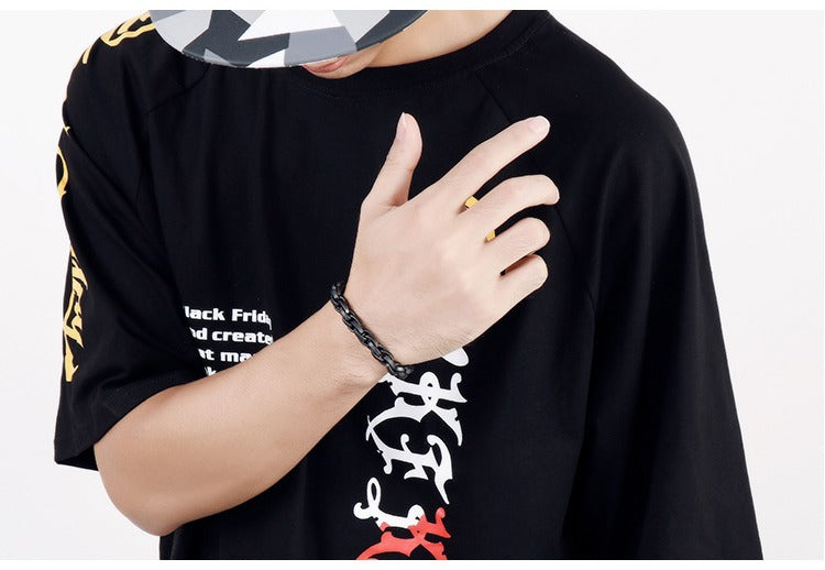 Brazalete Kemstone Vintage de acero y titanio para hombre - Diseño minimalista KB119221