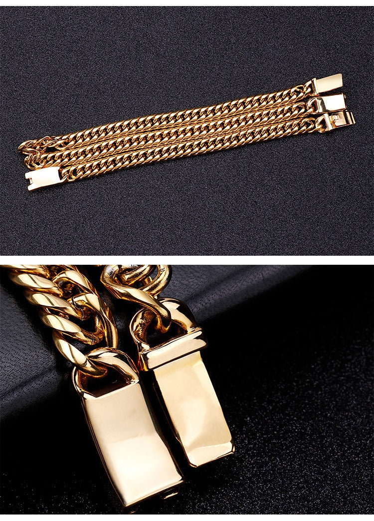 Collar de vaquero de acero y titanio Kemstone Texan Rider - Diseño de cadena resistente para Urban Edge KS107869-Z