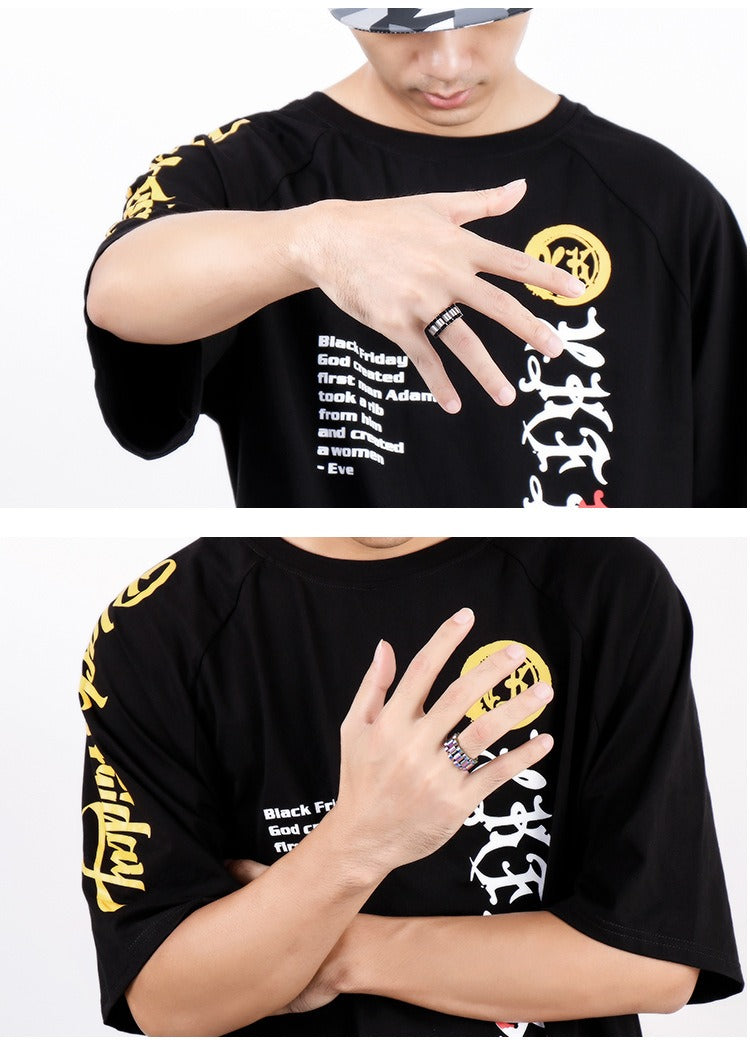 Kemstone Watch Chain Ring – Stainless Steel Hip-Hop Minimalist Jewelry for Men & Women KR86690