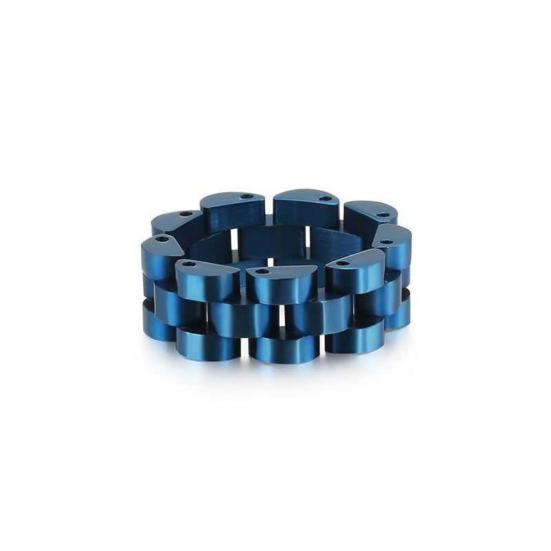 Kemstone Men’s Matte Geometric Ring – 8mm Minimalist Stainless Steel Band KR89119-K