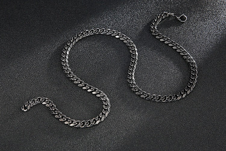 Kemstone Retro Chain Necklace – Rugged 304 Stainless Steel Urban Gothic Jewelry for Men KN108187-Z