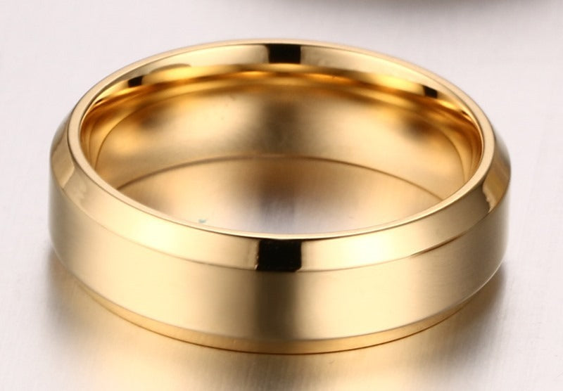 Kemstone Minimalist Power Band – 6mm Stainless Steel Black Ring | Gothic Street Style R-143