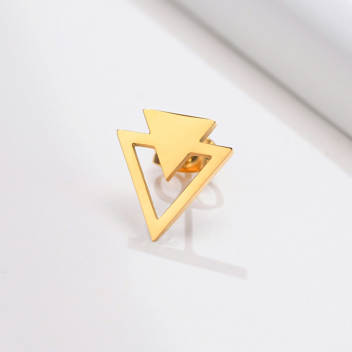 Kemstone Stainless Steel Triangle Stud Earrings for Men & Women ES-352