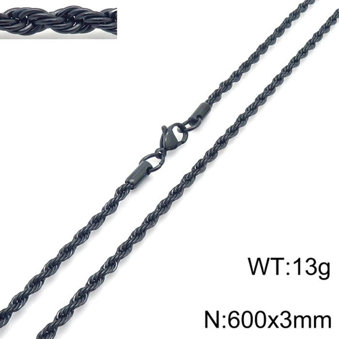 Kemstone Classic Titanium Steel Cross Necklace – Polished Pendant for Couples KP55901-BD