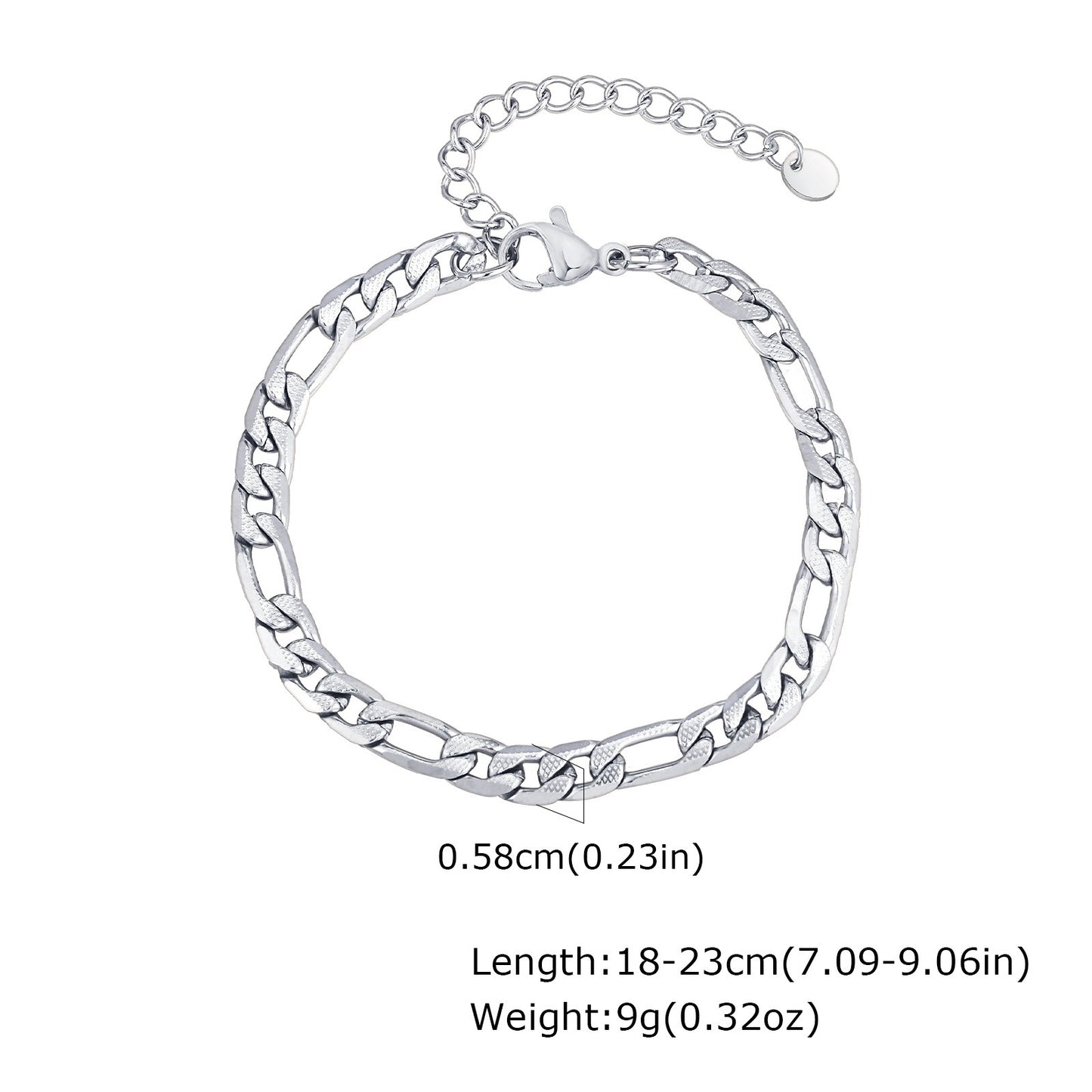 Pulsera Kemstone de acero inoxidable 3:1 con cadena NK de titanio y acero - 5 mm/7 mm, joyería unisex de oro y acero para uso diario BR-1076