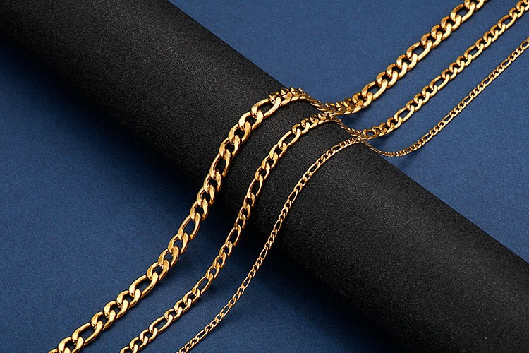 Kemstone NK Link Titanium Steel Chain – Matte & Polished Hip-Hop Necklace for Men KN93442-Z