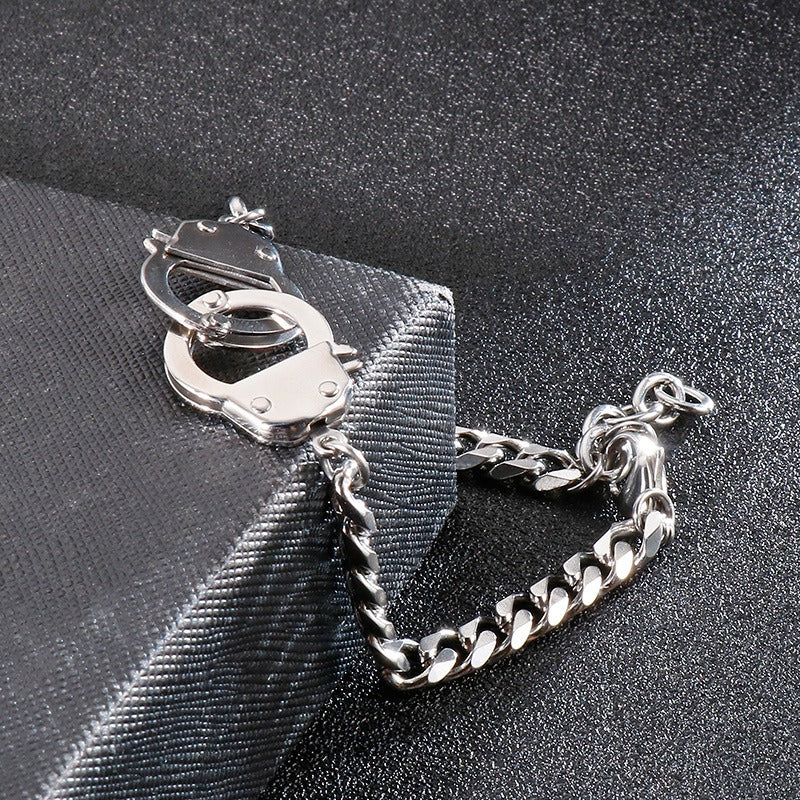 Pulsera entrelazada geométrica Kemstone: brazalete moderno de acero inoxidable estilo hip hop para quienes marcan tendencia KB138227-Z