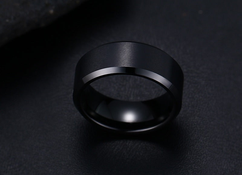 Kemstone Tungsten Ring for Men – 8mm Brushed Band with Viking Power Symbol, Scratch-Resistant TCR-011