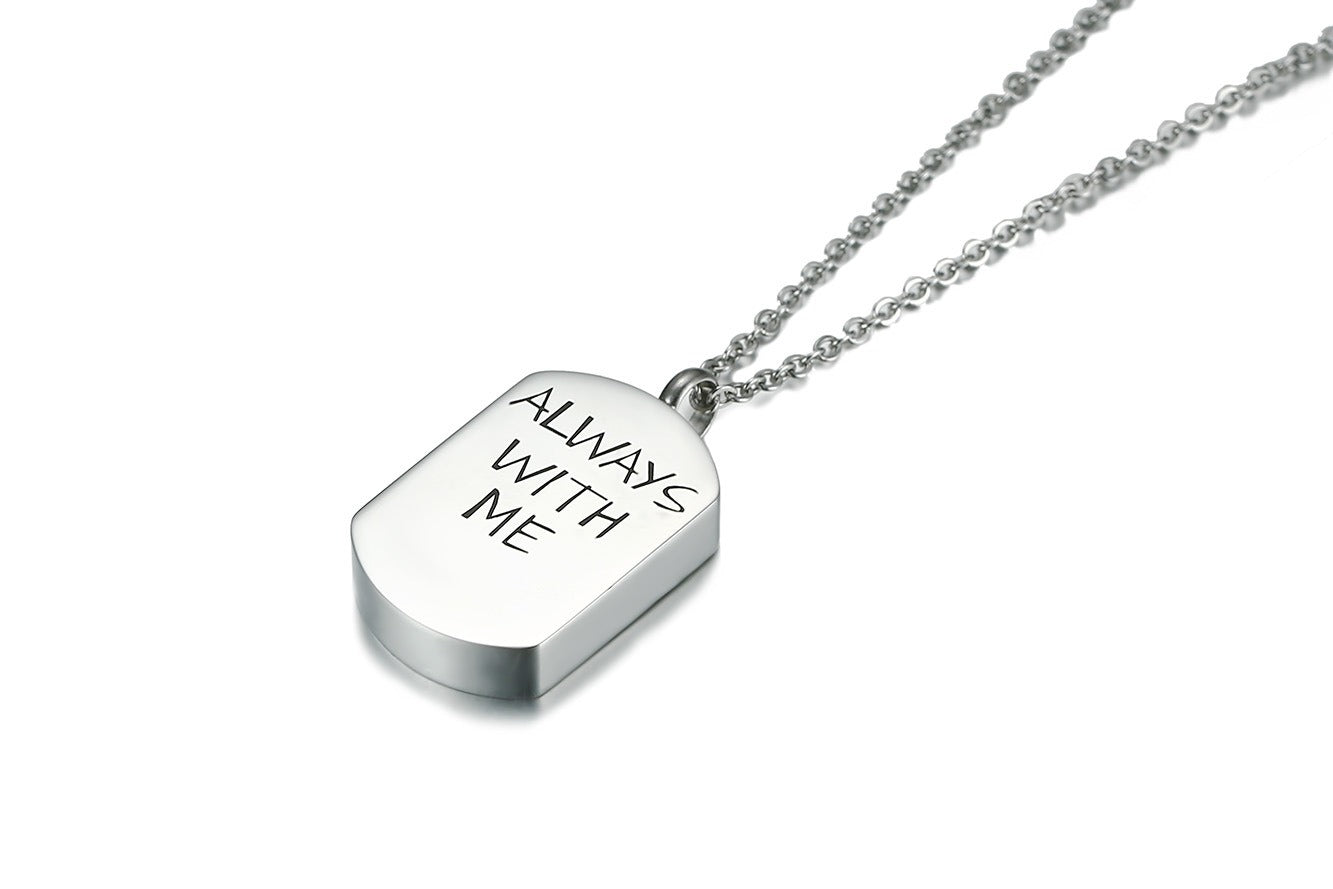 Kemstone Stainless Steel Cremation Urn Necklace – Memorial Jewelry PN-964
