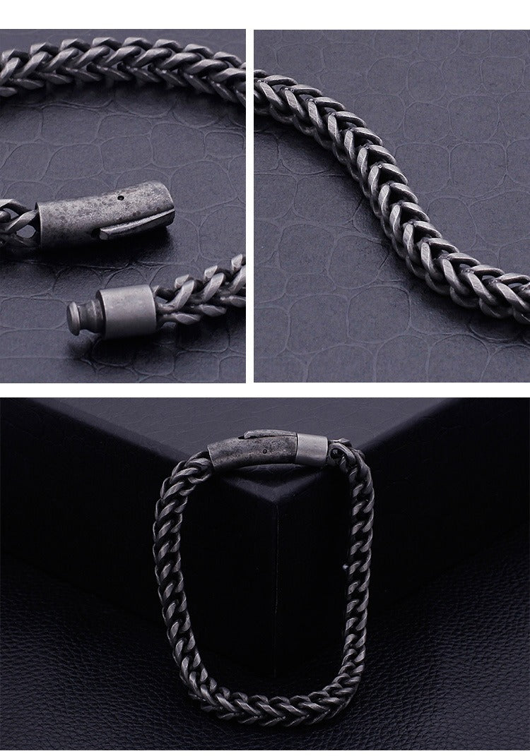 Kemstone Retro Titanium Steel Chain Bracelet – Minimalist Hip-Hop Jewelry for Men’s Daily Wear KB95694