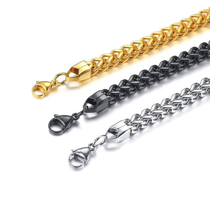 Kemstone Men’s Stainless Steel Viking Chain Bracelet – Hexagonal Link Curb Design BR-625