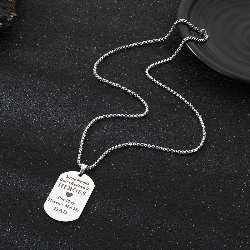 Kemstone Men’s Titanium Steel Pendant Necklace – Jewelry Gift for Dad A19-KP100209-Z