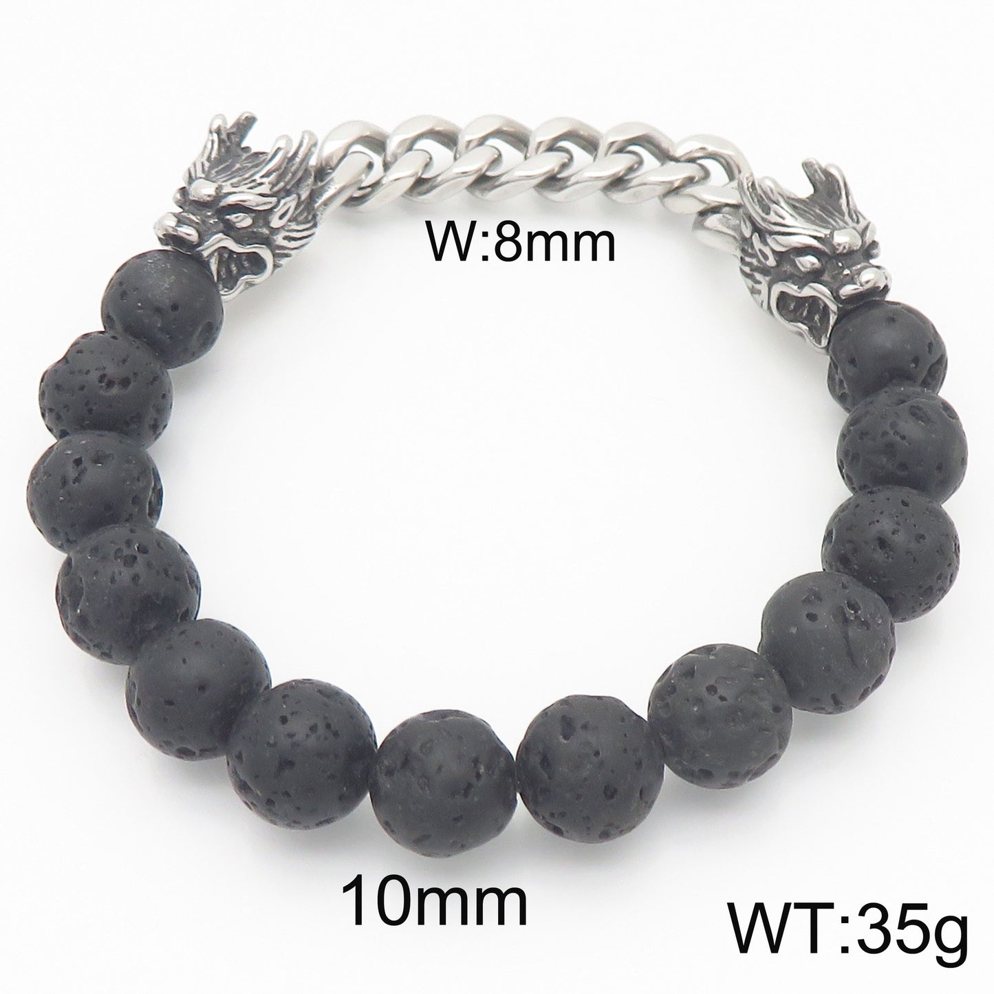 Kemstone Black Onyx Beaded Bracelet – CZ Crown, Freemason Cross & Tiger Eye Accent for Men’s Gothic Streetwear KB69789-BD