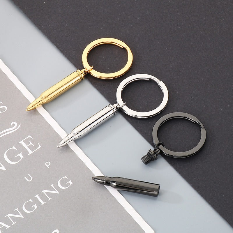 Kemstone Titanium Steel Bullet Keychain with Openable Shell Design KY1472-Z