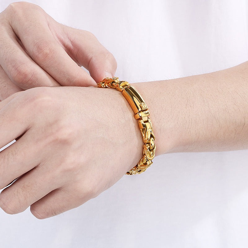 Kemstone Titanium Steel Braided Chain Bracelet & Necklace for Men KB170399-KJX