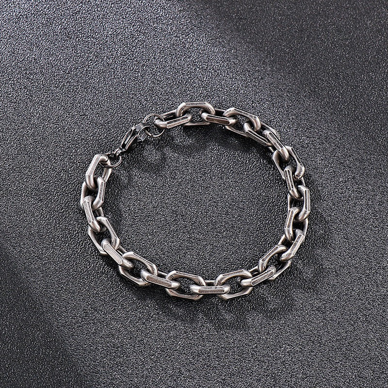 Kemstone Men’s Black O-Link Chain Bracelet & Necklace – Stainless Steel Gothic Viking KS141119-Z