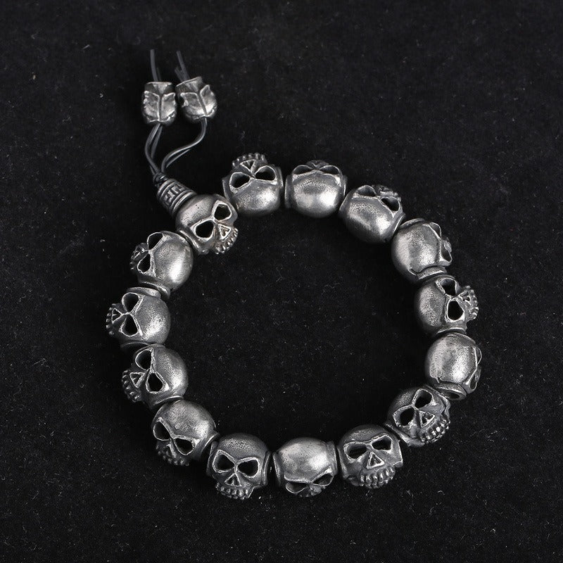 Kemstone Titanium Steel Gothic Skull Elastic Rope Bracelet for Men KB161368-KJX