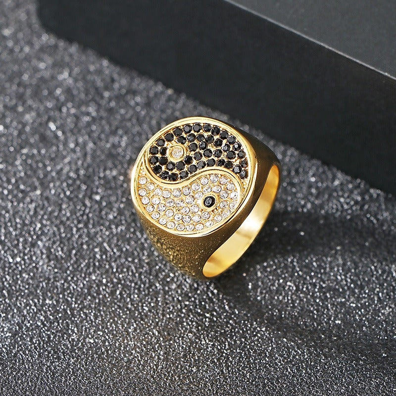 Kemstone Bold Statement Rings β Stainless Steel Lion Head / Cross / Yin Yang Signet KR112697