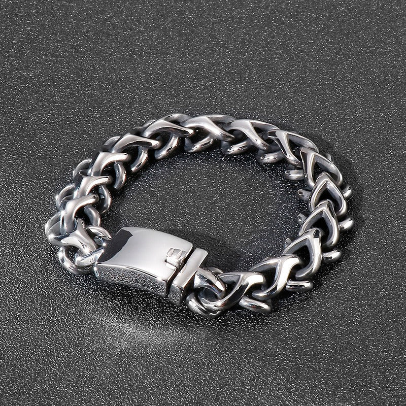 Kemstone Men’s Stainless Steel Viking Chain Bracelet – 16–20mm Gothic Street Warrior KB82293-BD